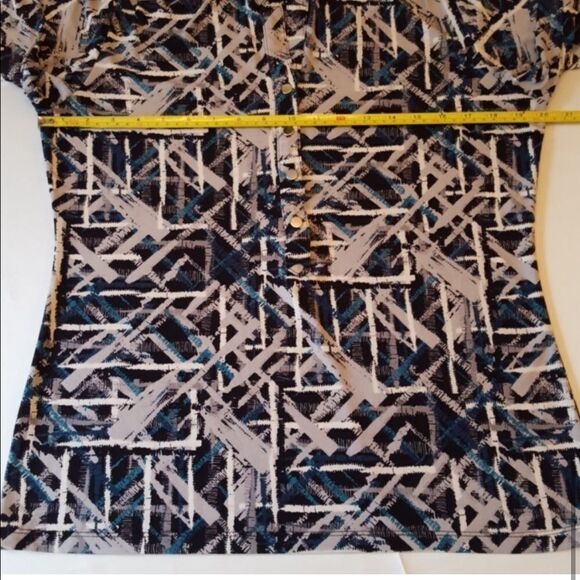 Alfani Silky Stretch Knit Collar Blouse Large - Picture 8 of 8